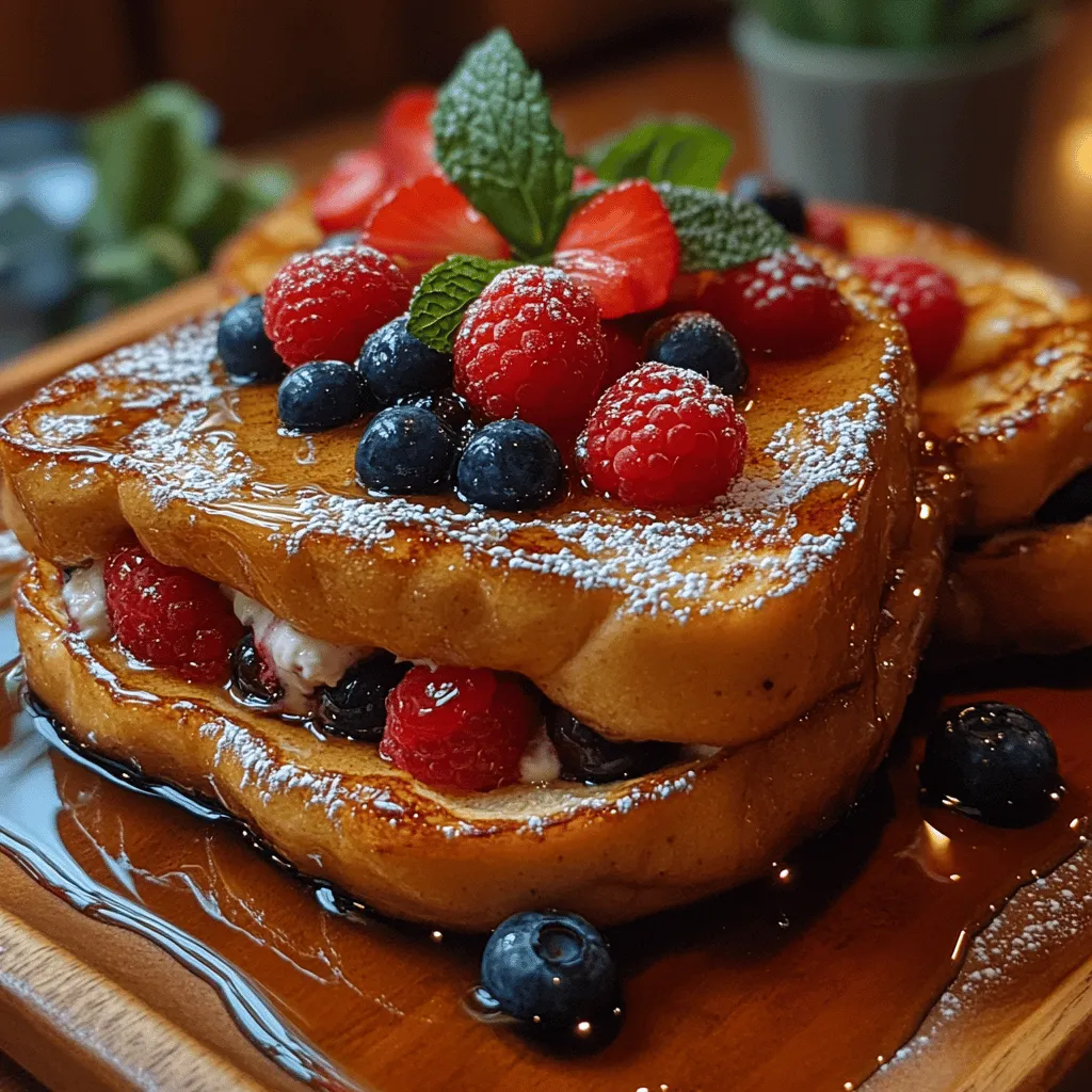 French toast is a beloved breakfast dish that has graced tables around the world for centuries. It’s a simple yet indulgent way to start the day, transforming stale bread into a warm, custardy delight. Among the many variations of this classic dish, the "Berry Bliss Stuffed French Toast" stands out as a delightful twist, featuring a creamy berry filling that elevates the traditional recipe to new, flavorful heights. This dish not only satisfies your sweet tooth but also showcases an array of fresh ingredients, making it a perfect choice for breakfast or brunch gatherings.
