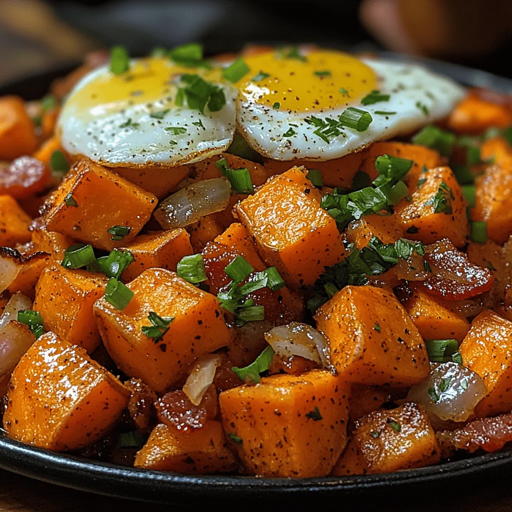 Sweet Potato Bacon Hash is a delightful fusion of flavors and textures that has captured the hearts of brunch enthusiasts and comfort food lovers alike. This dish beautifully combines the natural sweetness of roasted sweet potatoes with the savory, crispy goodness of bacon, resulting in a satisfying meal that can be enjoyed at any time of day. Whether you’re looking for an energizing breakfast, a hearty brunch option, or a satisfying dinner, Sweet Potato Bacon Hash is versatile enough to fit any occasion.