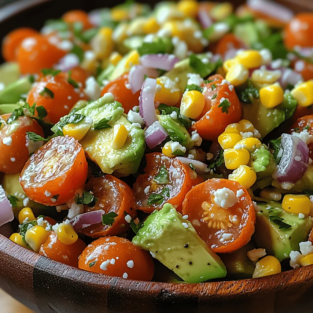 Delve into the world of vibrant flavors and nutritious ingredients with a refreshing avocado corn tomato salad. This delightful dish not only tantalizes the taste buds but also packs a punch of health benefits, making it a perfect choice for any occasion. The combination of creamy avocados, sweet corn, and juicy tomatoes creates a symphony of tastes and textures that can elevate any meal. Whether you're hosting a summer barbecue, seeking a quick and satisfying lunch, or simply wanting to enjoy a healthy side dish, this salad is sure to impress your guests and family alike.