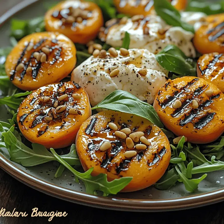 Summer is the perfect time to indulge in light and fresh salads that celebrate the season's bounty. One of the most delightful combinations you can create is a Grilled Peach and Burrata Salad. This dish beautifully marries the juicy sweetness of grilled peaches with the creamy richness of burrata cheese, resulting in a vibrant salad that is as visually appealing as it is delicious. Whether you’re hosting a summer gathering, enjoying a picnic, or simply looking for a light dinner option, this salad is sure to impress.