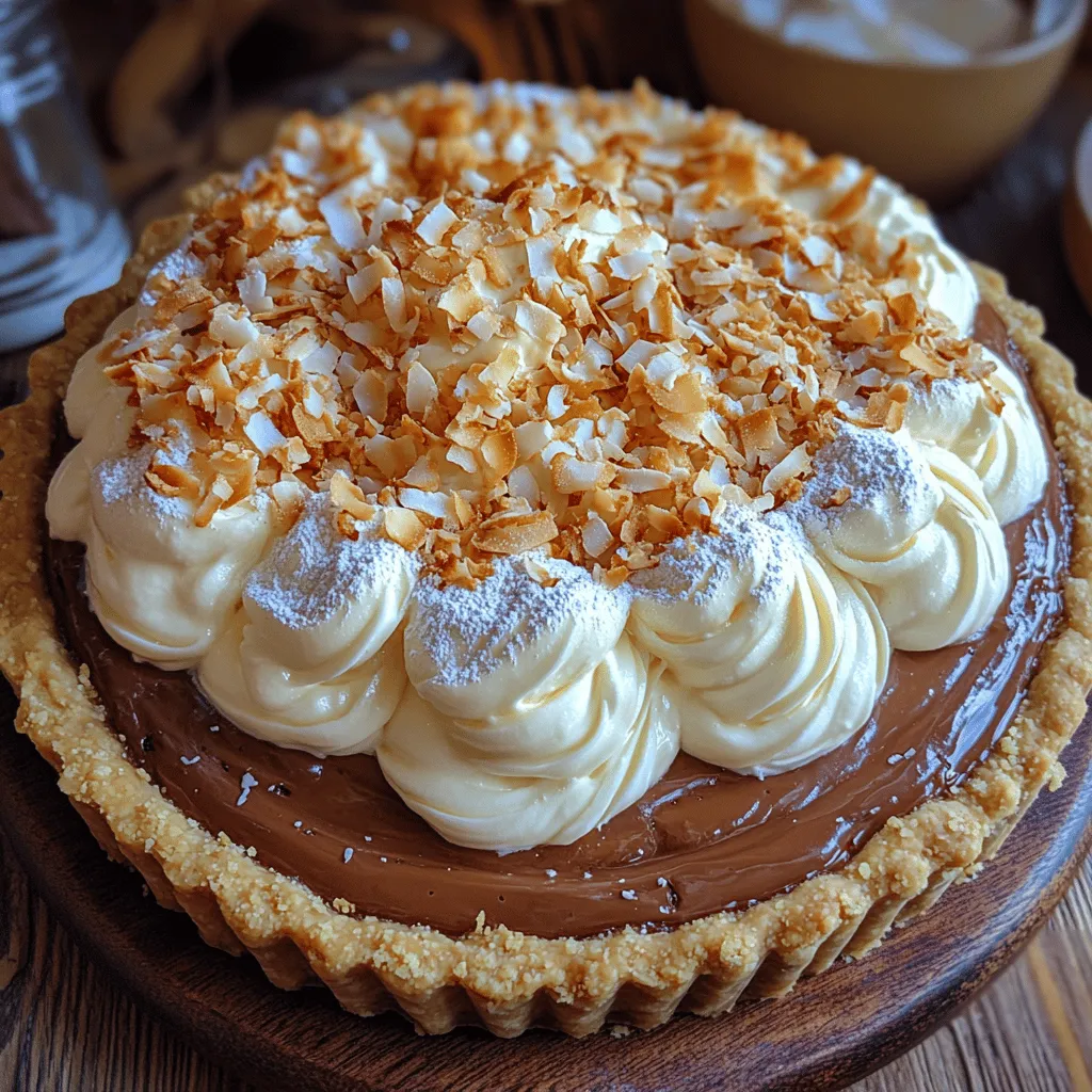 There’s something undeniably enchanting about the combination of coconut and chocolate in desserts, creating a symphony of flavors that tantalizes the taste buds. The Coconut Bliss Chocolate Cream Pie is a stunning representation of this classic pairing, offering a rich, velvety chocolate filling enveloped in a creamy coconut custard, all nestled within a flaky pie crust. This dessert is not just a treat for the palate; it’s a feast for the eyes, with its luscious layers and inviting aroma that fills the kitchen.