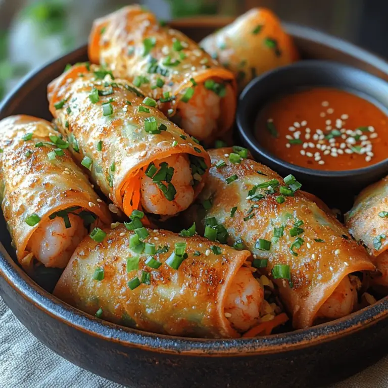 Welcome to the delightful world of crispy shrimp and cabbage egg rolls! If you're on the hunt for a fantastic appetizer or snack that combines an irresistible crunch with a burst of fresh flavors, look no further. These egg rolls are a perfect fusion of textures, featuring succulent shrimp, crisp cabbage, and vibrant carrots all wrapped up in a golden, crispy shell. Not only do they tantalize your taste buds, but they also offer a satisfying way to enjoy a range of fresh ingredients.