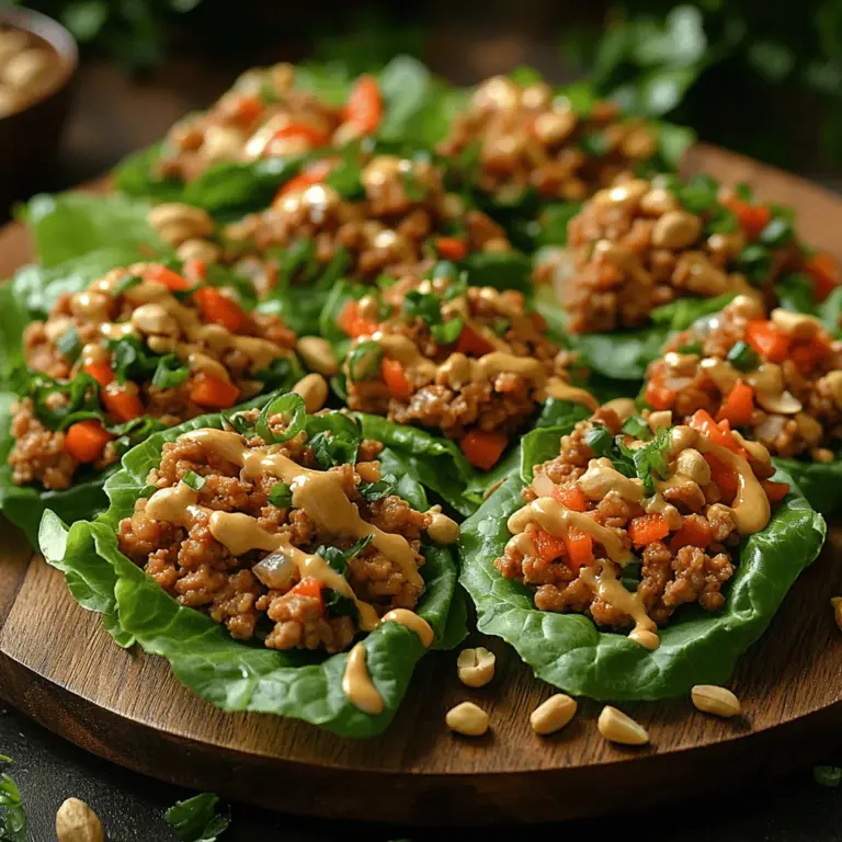 In Thai cooking, freshness is paramount. The use of vibrant vegetables, aromatic herbs, and high-quality proteins not only enhances the flavor profile but also contributes to the nutritional value of the dishes. The balance of flavors is achieved through the harmonious combination of sweet, salty, and spicy elements, often complemented by the creamy richness of coconut milk or nut butters. When it comes to Thai Peanut Chicken Lettuce Wraps, the balance between the savory ground chicken, the creamy peanut sauce, and the crisp vegetables creates a refreshing and satisfying dish that is hard to resist.