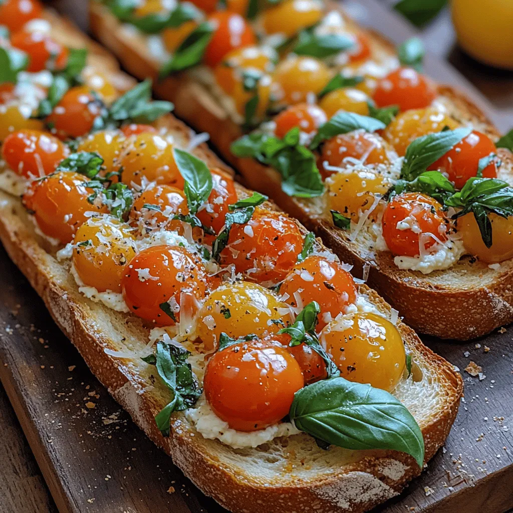 If you’re on the lookout for a delightful appetizer or a light snack that bursts with flavor, look no further than the Blistered Tomato Baguette Bliss. This exquisite dish showcases the vibrant flavors of fresh ingredients, all harmoniously combined to create an irresistible treat for any occasion. Whether you're hosting a summer gathering or simply indulging in a cozy night in, this recipe is sure to impress your guests and elevate your culinary repertoire.