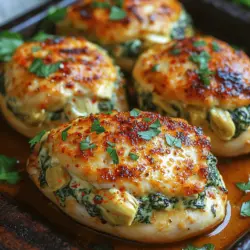 Stuffed chicken dishes are a culinary favorite, adored for their versatility and the ability to cater to a variety of tastes and occasions. Whether you're hosting a family dinner, preparing a feast for friends, or simply looking for meal prep options that are both delicious and satisfying, stuffed chicken recipes can elevate any meal. One standout option is the Cheesy Green Delight: Spinach Artichoke Stuffed Chicken, a dish that marries the vibrant flavors of spinach and artichoke with a rich and creamy cheese filling.