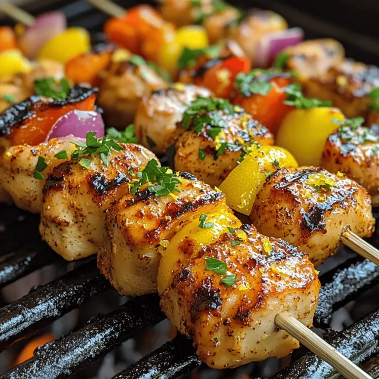The appeal of these kabobs lies in their bold flavor profile. Imagine the zesty brightness of fresh lemons, the aromatic punch of garlic, and the succulent tenderness of chicken all coming together on a skewer. Each bite is a delightful explosion of flavors, making them a perfect choice for a family dinner, backyard BBQ, or even a picnic in the park.