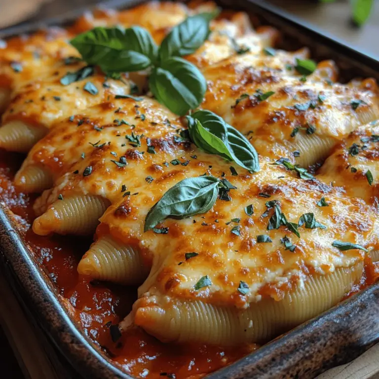 In today's culinary journey, we delve into the delightful world of Italian comfort food with an irresistible recipe for Cheesy Bliss: Easy Ricotta Stuffed Shells. This dish is not only a feast for the eyes but also a satisfying meal that brings together creamy cheeses and savory marinara sauce. The magic of these stuffed shells lies in their versatility; they can easily cater to both adult palates and the discerning tastes of children. Whether you're hosting a family dinner, preparing a comforting meal for a cozy evening at home, or impressing friends at a gathering, this recipe will become a favorite in your kitchen repertoire.