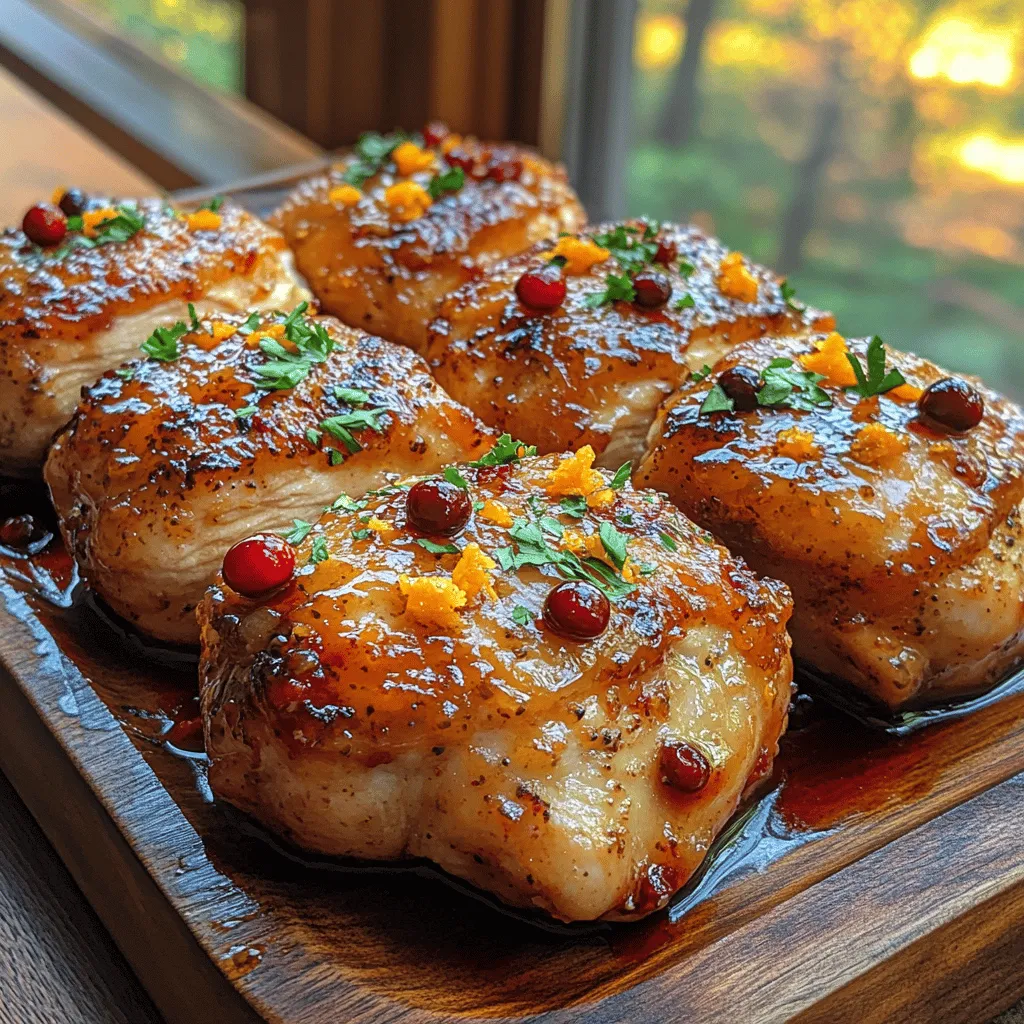 Cranberry Orange Glazed Chicken is more than just a meal; it's a celebration of flavors that beautifully marries the savory taste of chicken with the sweet and tart notes of cranberries and oranges. This dish is a perfect representation of how contrasting flavors can create a harmonious culinary experience. With its vibrant colors and enticing aroma, it stands out not only for its taste but also for its visual appeal, making it an ideal choice for festive occasions, family gatherings, or even a comforting weeknight dinner.