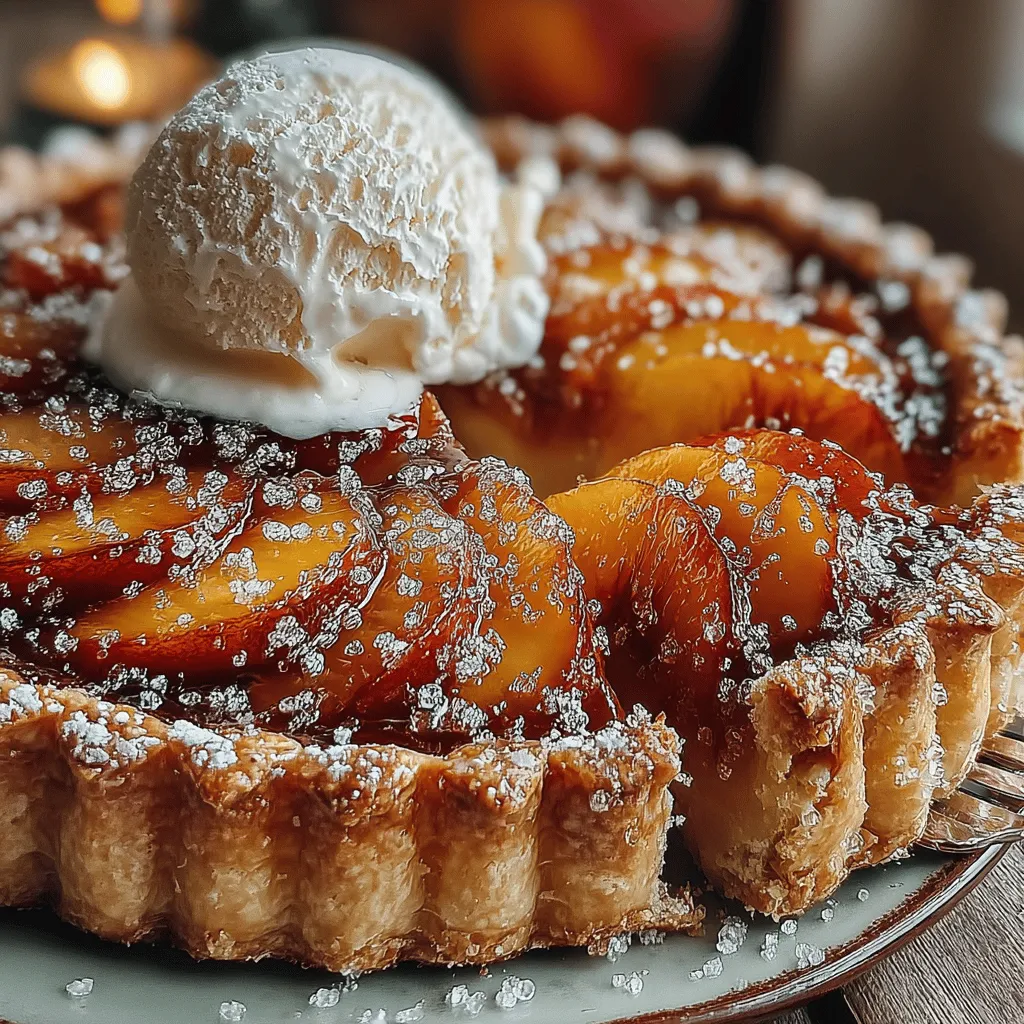 The Peachy Delight Galette is a charming and rustic dessert that perfectly encapsulates the essence of summer. With its flaky, buttery crust cradling succulent, ripe peaches, this galette is not just a feast for the eyes but a delightful treat for the palate. It celebrates the sweetness of fresh peaches and highlights the beauty of seasonal ingredients, making it an ideal choice for gatherings, picnics, or simply enjoying a quiet afternoon at home.