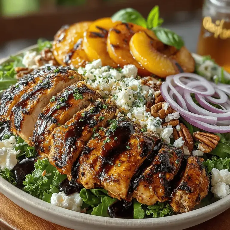 The first step in crafting your Grilled Peach Chicken Salad is marinating the chicken. This essential process not only infuses the meat with flavor but also helps tenderize it, making every bite juicy and delicious.