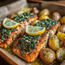 Zesty Lemon Dill Roasted Salmon & Baby Potatoes