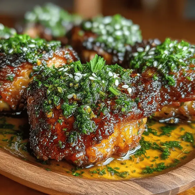 Sweet & Savory Honey Garlic Roasted Chicken Thighs is a dish that beautifully marries contrasting flavors, appealing to those who love a blend of sweetness and savory depth in their meals. The combination of honey’s natural sweetness, the umami punch from soy sauce, and the aromatic qualities of garlic creates a symphony of flavors that tantalize the taste buds. This dish is perfect for weeknight dinners, weekend gatherings, or any occasion where you want to impress without spending all day in the kitchen.