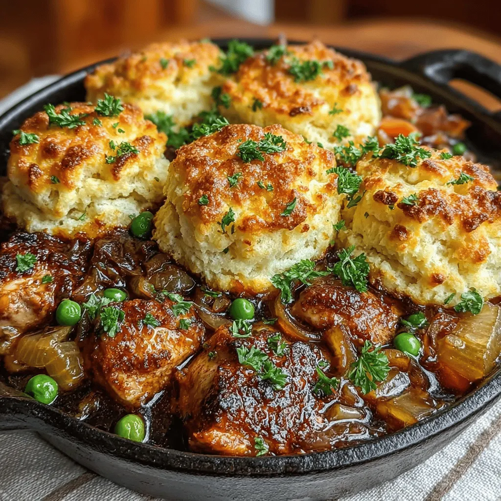 Comfort food holds a special place in the hearts and kitchens of many, serving as a nostalgic reminder of family gatherings and cozy dinners at home. It embodies warmth, love, and a sense of belonging that transcends mere sustenance. Among the myriad of comfort food options, few dishes can compete with the heartiness and soul-soothing qualities of a Rustic Garlic Herb Chicken Cobbler. This dish is not only a feast for the palate but also a visual delight, combining a savory chicken filling enriched with aromatic herbs, all enveloped under a golden, fluffy biscuit topping. It's an ideal choice for family gatherings, potlucks, or simply a quiet night in when you crave something deliciously fulfilling.