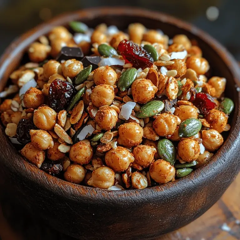In the ever-evolving landscape of snacking, finding options that are both delicious and nutritious can be a challenge. Enter the Crunchy Roasted Chickpea Trail Mix—a snack that not only satisfies your craving for something crunchy but also delivers a wealth of health benefits. Perfect for a myriad of occasions, this trail mix is not just a quick bite; it's a thoughtful combination of ingredients that caters to your snacking needs, whether you’re on a hike, at the office, or simply enjoying quality time with friends.