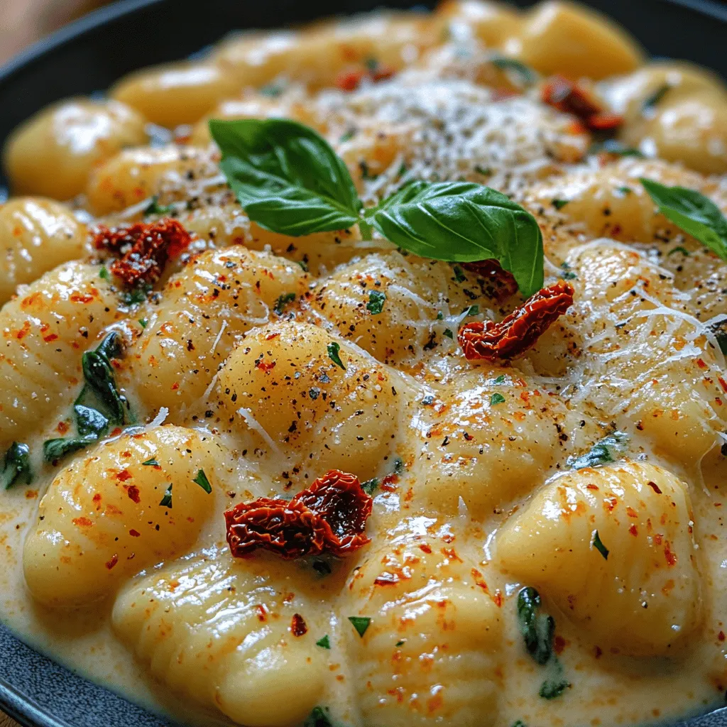 Creamy Sun-Dried Tomato Gnocchi is a dish that beautifully marries comfort and flavor, making it a standout choice for family dinners or special occasions. This luxurious recipe features pillowy potato gnocchi enveloped in a rich, creamy sauce that is elevated by the sweet and tangy notes of sun-dried tomatoes. The combination of these ingredients not only delivers a delightful taste experience but also offers a feast for the eyes, showcasing vibrant colors and a creamy texture that is sure to impress.