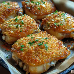 Garlic Parmesan Crusted Chicken Thighs