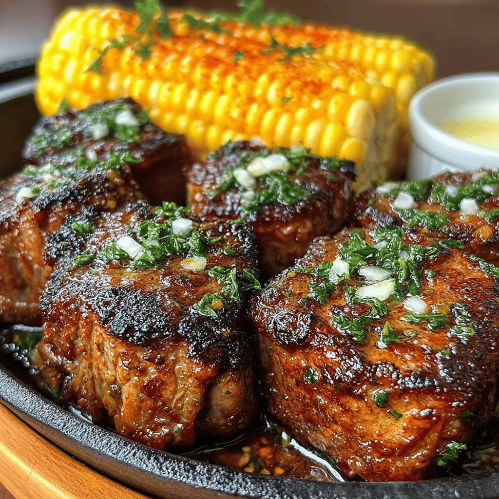 Sizzling Garlic Butter Steak Bites with Sweet Corn Delight is more than just a dish; it's a celebration of summer's vibrant flavors and a feast for the senses. This recipe brings together tender morsels of steak, infused with the rich taste of garlic and butter, perfectly complemented by the sweetness of fresh corn. Whether you're hosting a summer gathering or looking for an enticing weeknight dinner, this dish offers a delightful combination of textures and tastes that is hard to resist. The juicy steak bites provide a satisfying bite, while the sweet corn adds a burst of freshness that elevates the entire experience.
