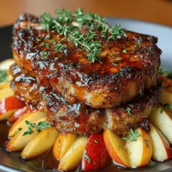 Maple Drizzle Apple Bliss Pork Chops