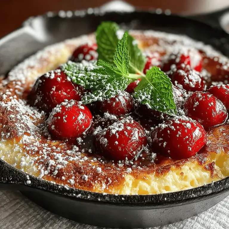 Indulge in the delightful experience of Cherry Bliss Clafoutis, a quintessential French dessert that artfully marries the tartness of fresh cherries with a silky custard base. This rustic yet sophisticated dish hails from the Limousin region of France, where its traditional preparation features black cherries nestled in a smooth custard batter. While black cherries are the classic choice, this versatile recipe allows for the incorporation of various fruits, making it an adaptable dessert suitable for any season. In this article, we will take you on a journey through the enchanting world of clafoutis, guiding you step-by-step through the preparation of this delectable treat, while exploring its rich history and offering serving suggestions to elevate your dining experience.