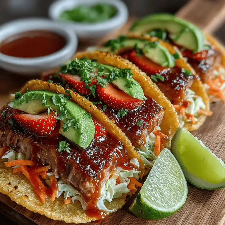 In recent years, tacos have evolved far beyond their traditional roots, embracing a variety of flavors and ingredients that reflect diverse culinary influences. Unique taco recipes have surged in popularity, captivating food enthusiasts and casual diners alike. From Korean BBQ to vegan options, the taco has proven to be a versatile canvas for creativity. Among these innovative takes, Tuna Tacos with Strawberry Slaw stand out as a vibrant and refreshing option that combines the richness of sushi-grade tuna with the sweetness of strawberries, creating a dish that is as pleasing to the palate as it is to the eye.