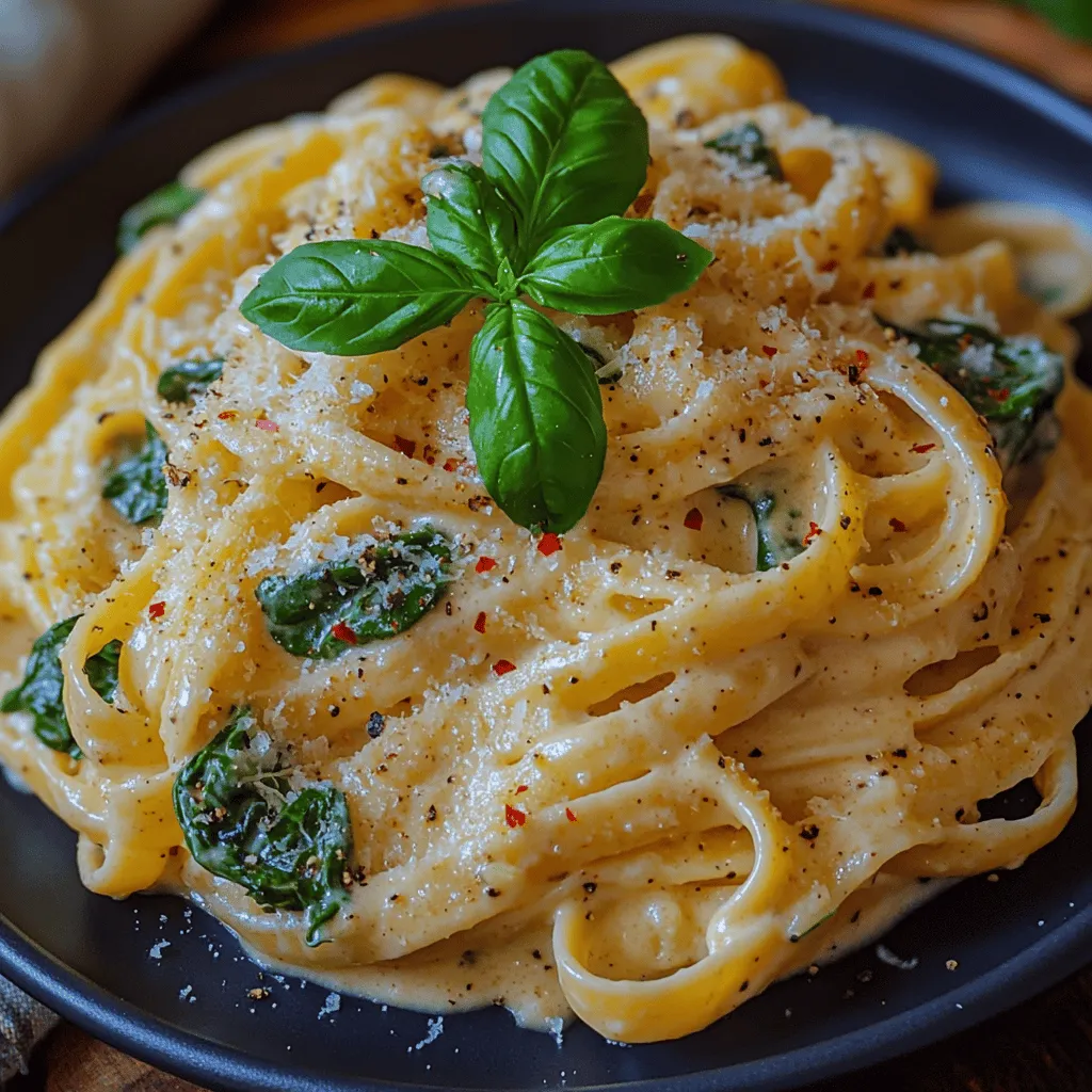 Creamy Garlic Spinach Pasta is a quintessential comfort food that offers a perfect balance of flavors and textures. With its luscious, creamy garlic sauce blanketing tender pasta and vibrant, fresh spinach, this dish is more than just a meal; it’s an experience that brings warmth and satisfaction to any table. Whether you're looking for a quick weeknight dinner or a dish to impress guests at a special gathering, this recipe shines in its simplicity and robust flavor profile.