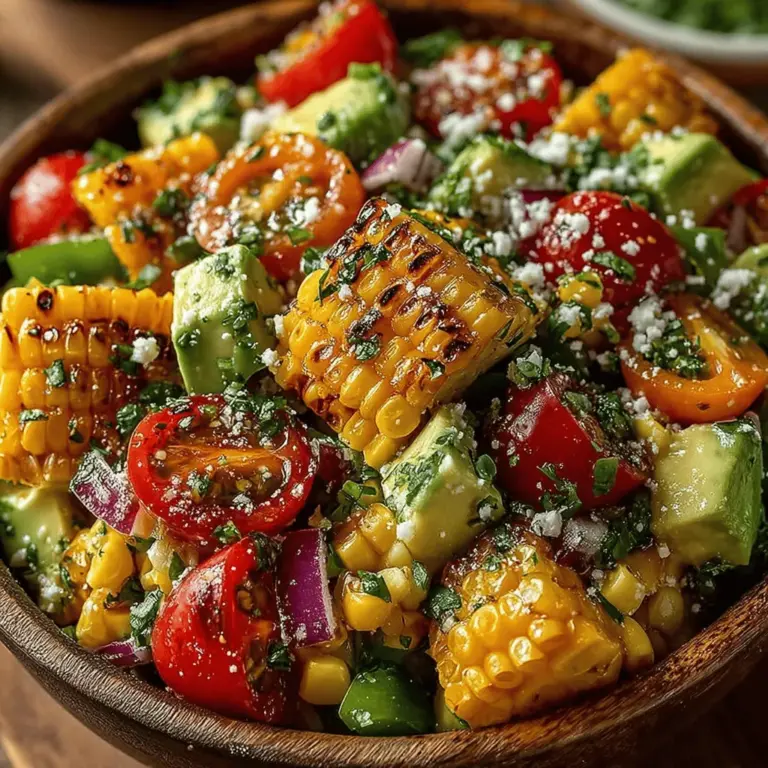 As the days grow longer and warmer, the call for vibrant, refreshing dishes becomes irresistible. Enter the Zesty Corn Salad Fiesta—a delightful culinary creation that embodies the essence of summer. This salad is not just a side dish; it is a celebration of color, flavor, and nutrition, making it an ideal choice for summer gatherings, picnics, barbecues, or simply as a fresh accompaniment to any meal. Each ingredient in this salad is carefully selected to not only provide a burst of flavor but also to create a visual feast that is as appealing to the eyes as it is to the palate.
