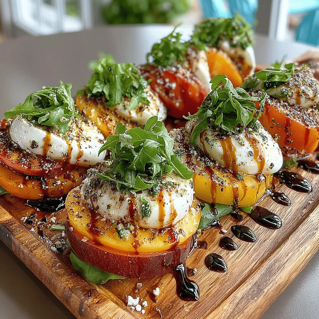 As the sun shines brightly and summer unfolds its warm embrace, there's nothing quite like a refreshing dish that captures the essence of the season. The Peachy Caprese Delight is a perfect embodiment of summer’s bounty, combining the succulent sweetness of ripe peaches with the creamy texture of fresh mozzarella and the aromatic burst of basil. This dish not only tantalizes the taste buds but also offers a delightful visual experience—a feast for the eyes as much as for the palate.