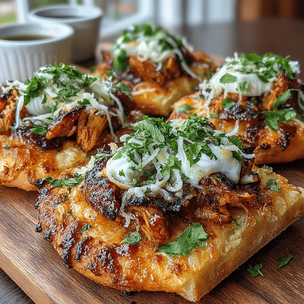 When it comes to quick and satisfying meals, BBQ Chicken Flatbread Delight stands out as a delicious option that can impress even the pickiest eaters. This dish brings together tender chicken, smoky barbecue sauce, and a medley of fresh toppings all served on a warm, soft flatbread. It's not just an easy weeknight dinner; it’s also perfect for gatherings, parties, or casual family meals. The combination of flavors and textures in this recipe appeals to a wide range of taste preferences, making it a versatile choice for any occasion.