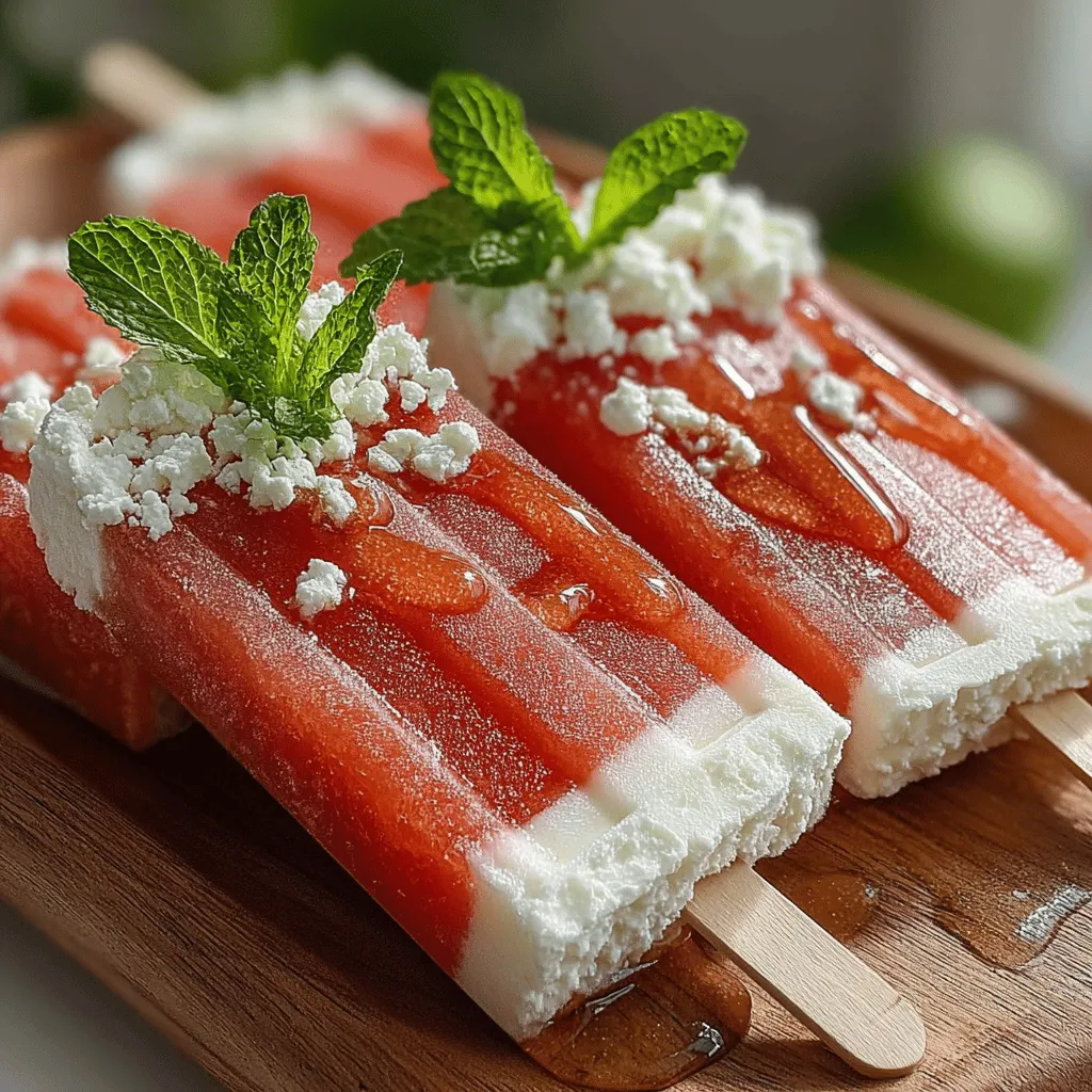 To create the ultimate creamy texture in your Creamy Watermelon Feta Pops, the key lies in the right balance between the feta cheese and Greek yogurt. Start by using high-quality, full-fat feta and creamy Greek yogurt. This combination not only enhances the flavor but also contributes to a rich, smooth texture that is essential for popsicles.