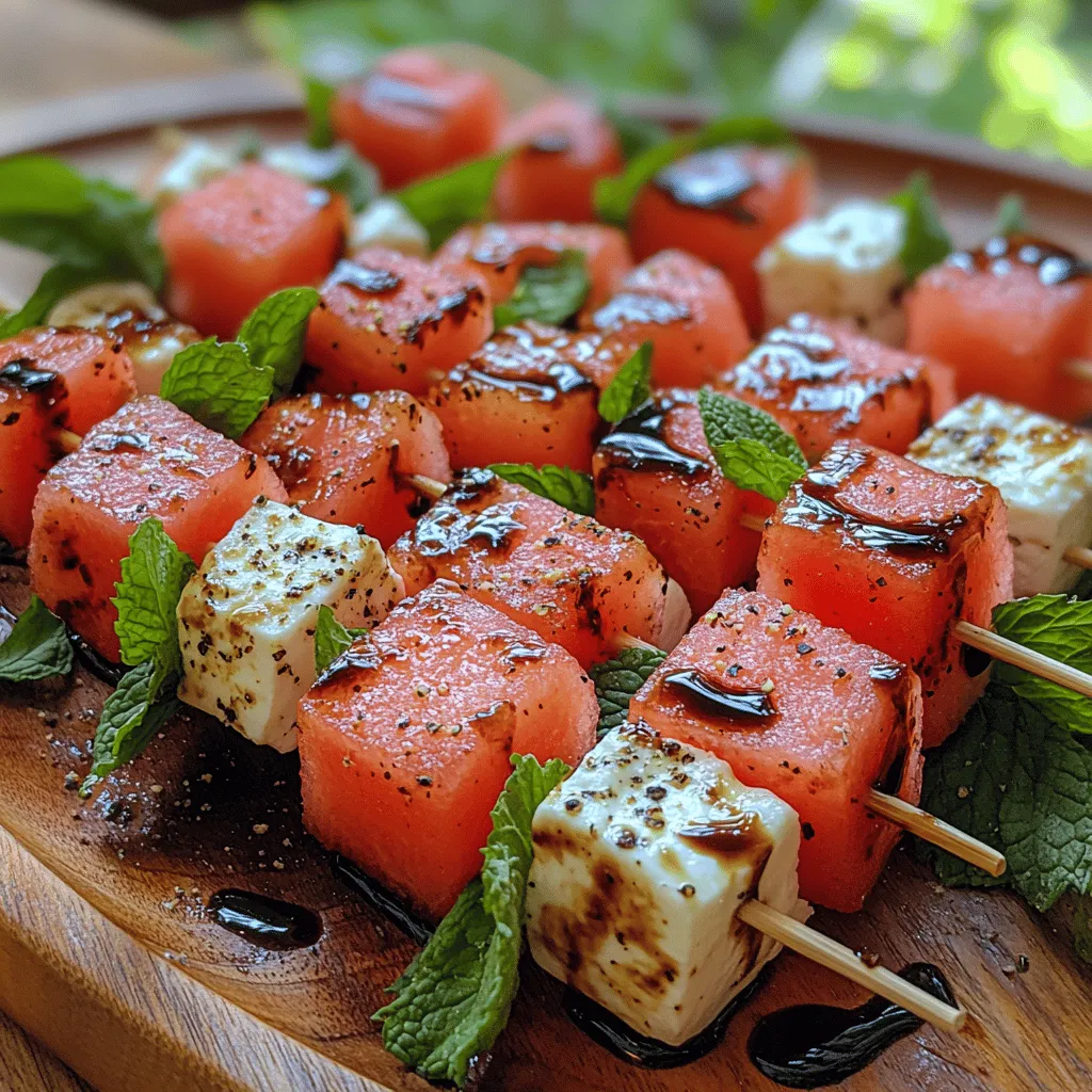 As the warm days of summer approach, finding the perfect appetizer to serve at gatherings becomes a culinary quest. Enter Watermelon Feta Delight Skewers—an enticing, vibrant dish that not only dazzles the eye but also tantalizes the taste buds. These skewers are a refreshing medley of juicy watermelon, creamy feta cheese, and aromatic mint leaves, all beautifully drizzled with balsamic glaze. Perfect for picnics, barbecues, or casual get-togethers, this appetizer embodies the essence of summer dining, allowing you to enjoy the season’s produce in a deliciously simple form.
