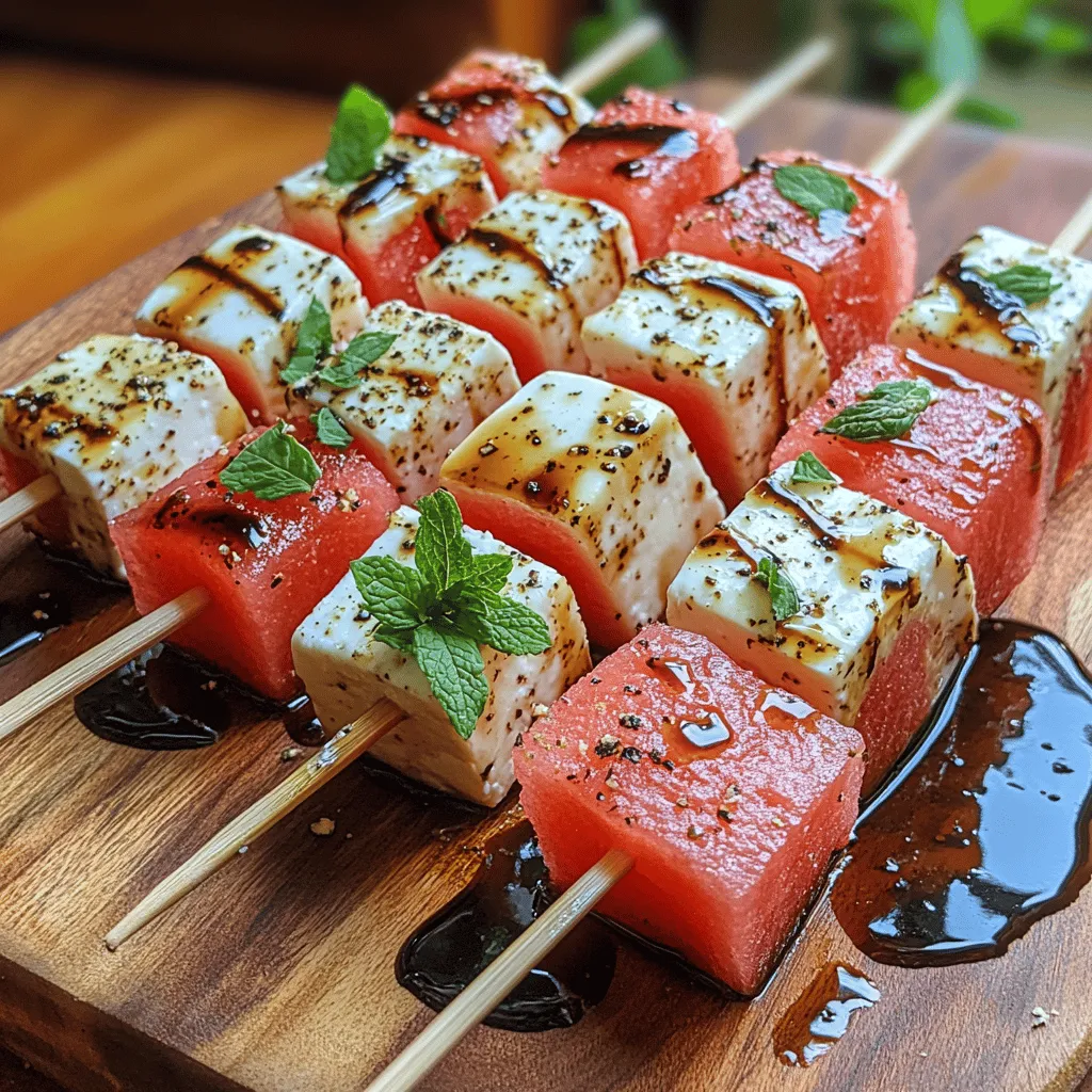 As the warm days of summer approach, finding the perfect appetizer to serve at gatherings becomes a culinary quest. Enter Watermelon Feta Delight Skewers—an enticing, vibrant dish that not only dazzles the eye but also tantalizes the taste buds. These skewers are a refreshing medley of juicy watermelon, creamy feta cheese, and aromatic mint leaves, all beautifully drizzled with balsamic glaze. Perfect for picnics, barbecues, or casual get-togethers, this appetizer embodies the essence of summer dining, allowing you to enjoy the season’s produce in a deliciously simple form.