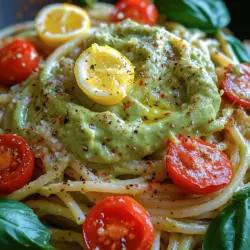 In the world of quick and nutritious meals, Creamy Avocado Pasta with Zesty Lemon stands out as an enticing option that marries simplicity with gourmet flair. This dish is not only a feast for the taste buds but also a visual delight, with its vibrant green sauce and bright lemon accents. The creamy texture of ripe avocados combines seamlessly with the zing of fresh lemon juice, while fragrant basil adds a refreshing note. Whether you're preparing a weeknight dinner for your family or impressing guests at a dinner party, this recipe is incredibly versatile and can easily adapt to fit any occasion.