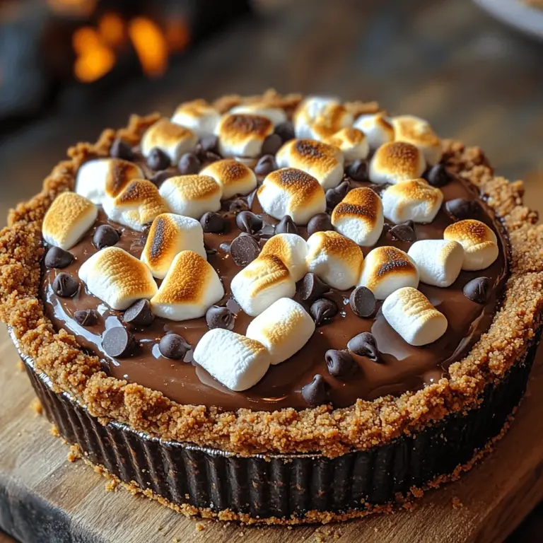 There's something inherently nostalgic about s'mores—the crackling campfire, the gooey marshmallows, and the rich chocolate sandwiched between two crunchy graham crackers. This classic treat evokes memories of summer nights spent outdoors, but what if you could encapsulate that delightful experience in a luxurious dessert that is perfect for any occasion? Enter the S'mores Delight Pie, a no-bake treat that transforms the beloved campfire snack into a sophisticated pie that is as easy to prepare as it is to enjoy.