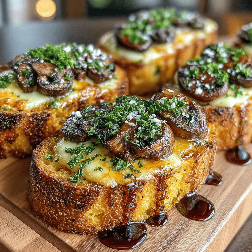 Indulge in the exquisite flavors of our Melt-in-Your-Mouth Savory Mushroom & Brie Toast Melts. This delightful recipe artfully combines the earthy essence of fresh mushrooms with the creamy richness of Brie cheese, all generously layered on a rustic bread base. Whether you're hosting a dinner party, enjoying a casual lunch, or seeking an elegant snack, these toast melts are sure to leave a lasting impression on family and friends alike.