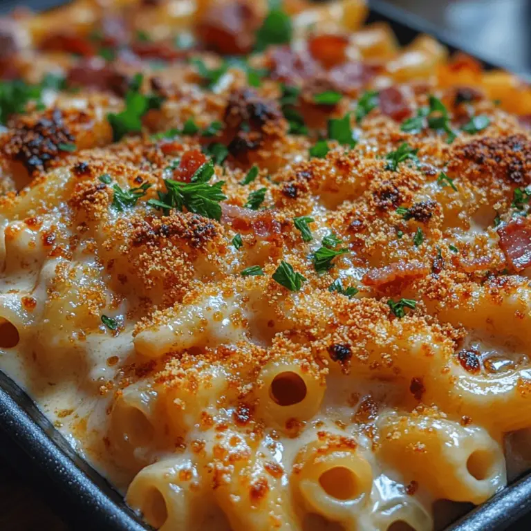 Indulging in a bowl of creamy mac and cheese is often a nostalgic experience, evoking memories of childhood comfort food. For many, this classic dish represents warmth, love, and simplicity—a meal that brings people together. However, the Creamy Bliss Mac & Cheese with Savory Bacon takes this beloved favorite to a new level, infusing it with layers of flavor and a delightful crunch that is sure to please both kids and adults alike. This gourmet twist elevates traditional mac and cheese, making it a standout dish for family dinners, gatherings, or even special occasions.