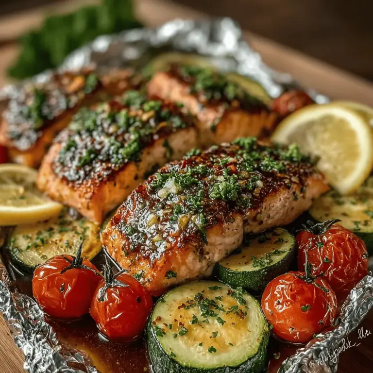 Foil pack recipes have taken the culinary world by storm, and it’s easy to see why. The simplicity and convenience they offer make them a favorite among busy home cooks and culinary enthusiasts alike. With just a few ingredients, you can create a wholesome and flavorful meal that requires minimal cleanup. Among the myriad of foil pack options available, Garlic Butter Salmon Foil Packs stand out for their mouthwatering combination of succulent salmon, aromatic garlic butter, and vibrant fresh vegetables. This recipe not only captures the essence of delicious home-cooked meals but also emphasizes healthy eating.