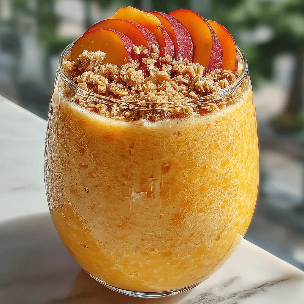 Selecting the right peaches is essential for making a delicious Summer Bliss Peach Cobbler Smoothie. Choose ripe peaches that yield slightly when gently pressed, indicating they are ready for consumption. Ripe peaches have a sweet aroma and vibrant color, promising a flavorful smoothie.