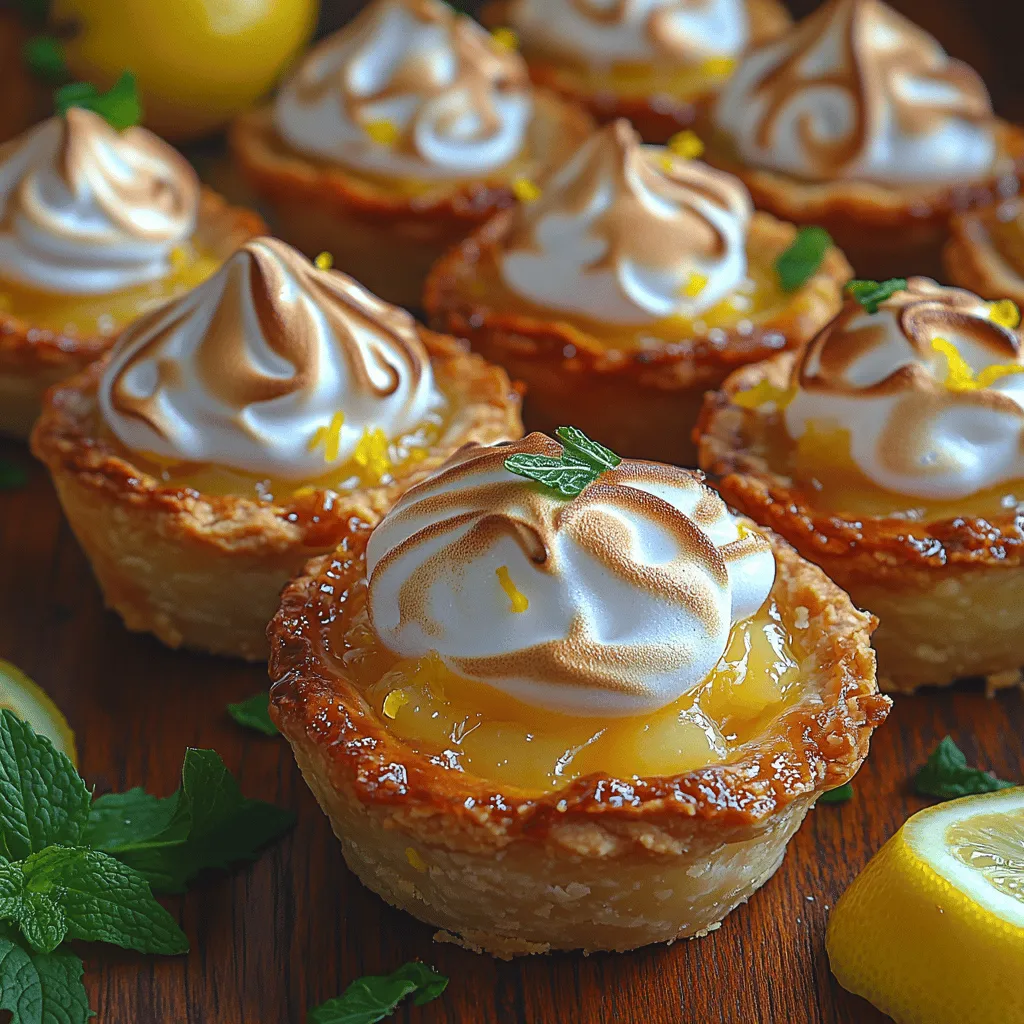 Mini lemon meringue pies are more than just a dessert; they are a celebration of flavor and texture that tantalizes the taste buds. These charming little treats combine the zesty brightness of lemon with the airy sweetness of meringue, all nestled within a buttery, flaky crust. The balance of tart and sweet makes them a standout choice for any occasion, from casual family gatherings to elegant dinner parties. Their diminutive size is perfect for sharing, allowing guests to enjoy a bite-sized indulgence without feeling overwhelmed.