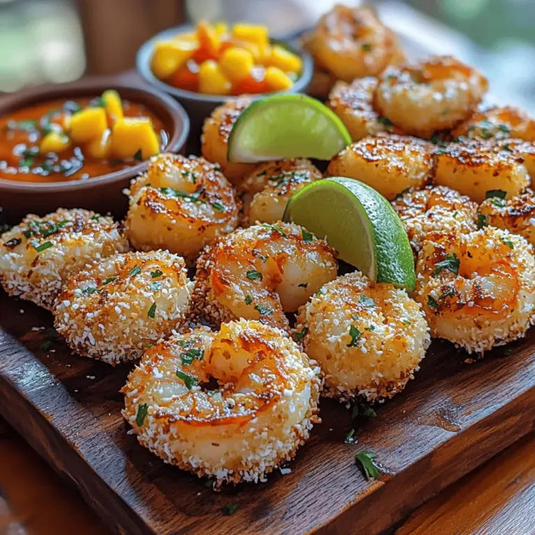 Tropical Crunchy Coconut Shrimp Bites are an exquisite dish that transports you straight to a sun-soaked beach with every bite. This delightful appetizer, often served at parties, gatherings, and festive occasions, combines the sweetness of coconut with the savory taste of shrimp, making it a favorite among seafood lovers and culinary adventurers alike. Originating from tropical regions where both shrimp and coconuts are abundant, this dish reflects the vibrant flavors and cultures of the Caribbean and Southeast Asia, where coconut shrimp is a beloved specialty.