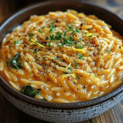 When it comes to comfort food that doesn’t compromise on flavor or nutrition, Zesty Creamy Lemon Orzo with Spinach shines as a perfect choice. This inviting dish combines the creamy richness of orzo pasta with the vibrant zing of lemon and the earthy goodness of spinach, creating a delightful balance that appeals to both the palate and the health-conscious eater. Whether you're preparing a family dinner, hosting friends, or simply seeking a light yet satisfying meal, this recipe offers versatility and a touch of elegance that makes it suitable for any occasion.