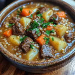 Hearty Slow Cooked Beef and Barley Stew