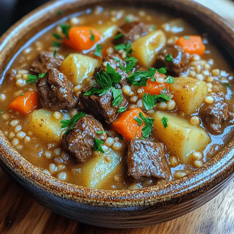 As the seasons shift and the days turn cooler, there’s something undeniably comforting about a steaming bowl of beef and barley stew. This classic dish has been a staple in many homes for generations, known for its rich flavors and heartwarming qualities. The slow-cooked nature of this stew not only tenderizes the beef but also allows the ingredients to meld together beautifully, creating a symphony of taste that warms both body and soul.