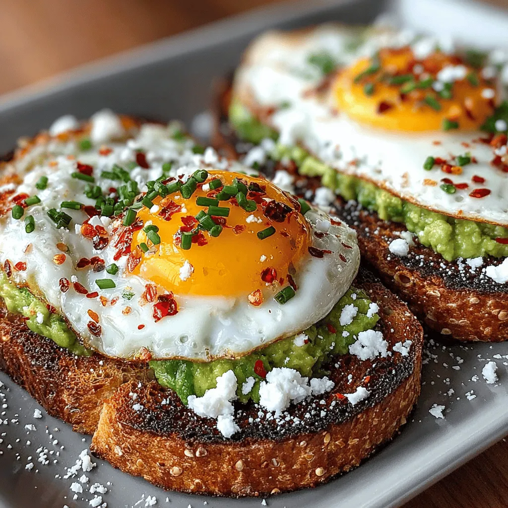 To elevate your Creamy Avocado Egg Toast Stack, consider adding optional ingredients like red pepper flakes and fresh herbs. Red pepper flakes can introduce a hint of heat, enhancing the overall flavor profile of the dish. Meanwhile, fresh herbs such as cilantro, chives, or parsley not only brighten the presentation but also contribute delightful freshness. These small additions can personalize your toast, allowing you to tailor it to your taste preferences. Don't hesitate to experiment; a sprinkle of freshly chopped herbs or a dash of spice can transform your avocado toast into a culinary delight.