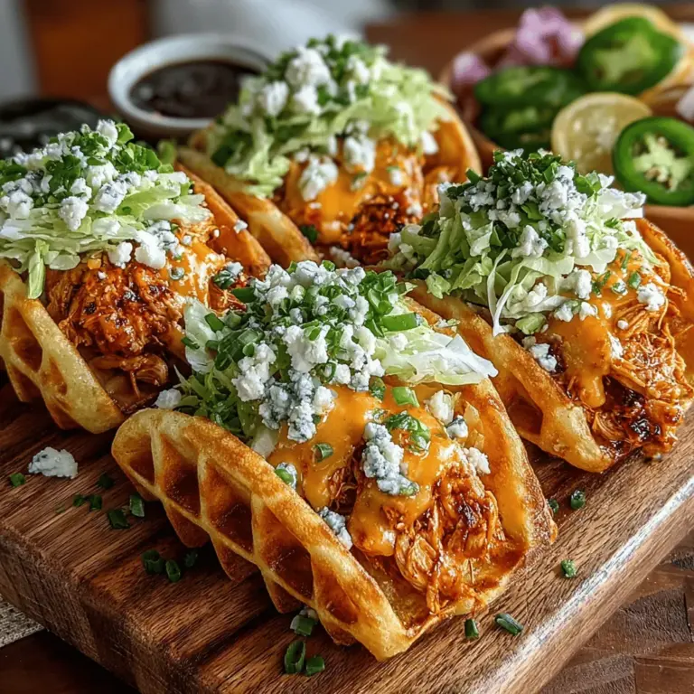 In the realm of culinary creativity, few dishes can tantalize the taste buds quite like Mini Buffalo Chicken Waffle Tacos. This innovative recipe combines the beloved essence of classic buffalo chicken with the delightful crunch of waffles, resulting in a finger-licking treat that is perfect for gatherings, game days, or simply a cozy night in. The marriage of spicy, tangy buffalo chicken with the sweet, fluffy texture of waffles creates a unique flavor profile that is sure to impress your family and friends. If you’re on the lookout for a dish that stands out in both taste and presentation, look no further. In this article, we will explore the ingredients, preparation, and assembly of these delicious mini tacos, providing you with a comprehensive guide to crafting this unique dish.
