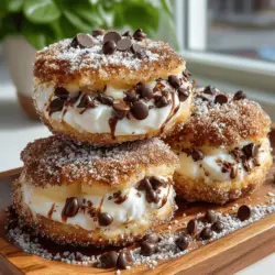 Step into the realm of indulgent desserts with Frozen Yogurt Churro Cookie Coins, a delightful fusion that elegantly combines the beloved characteristics of churros with the creamy delight of frozen yogurt. This innovative recipe transcends traditional treats, offering a unique twist that is not only delicious but also visually captivating. Perfect for gatherings, birthday parties, or simply as a fun family activity, these cookie coins are sure to impress both young and old alike. With their rich filling and playful texture, they encapsulate the joy of sharing good food with loved ones.