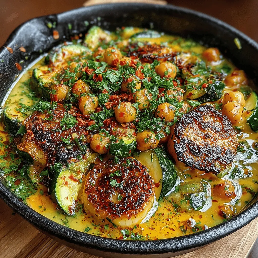 In the realm of nutritious and delicious meals, the Creamy Garlic Chickpea Zucchini Skillet stands out as a shining star. This dish is a culinary testament to the idea that healthy eating doesn’t have to compromise on flavor or satisfaction. By harmoniously blending the rich creaminess of coconut milk with the wholesome goodness of chickpeas and the fresh crunch of zucchini, this skillet meal delivers a delightful experience for your taste buds.