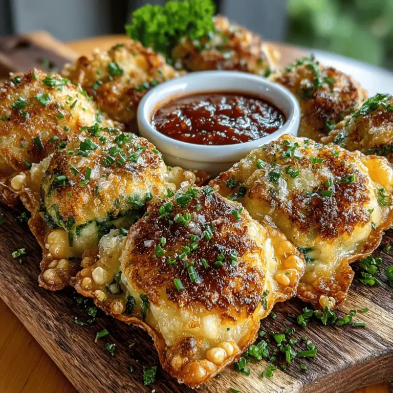 Step into the realm of culinary delights with our Crispy Air Fryer Spinach Ricotta Wontons. These delectable, bite-sized morsels are not just a treat for the taste buds; they also serve as a stunning appetizer for any occasion. Imagine the creamy richness of ricotta cheese mingling with the vibrant, fresh notes of spinach, all enveloped in a perfectly crispy wonton wrapper. Whether you're hosting a casual gathering, throwing a festive party, or simply looking to impress your family with a gourmet snack, these wontons are sure to be a hit.
