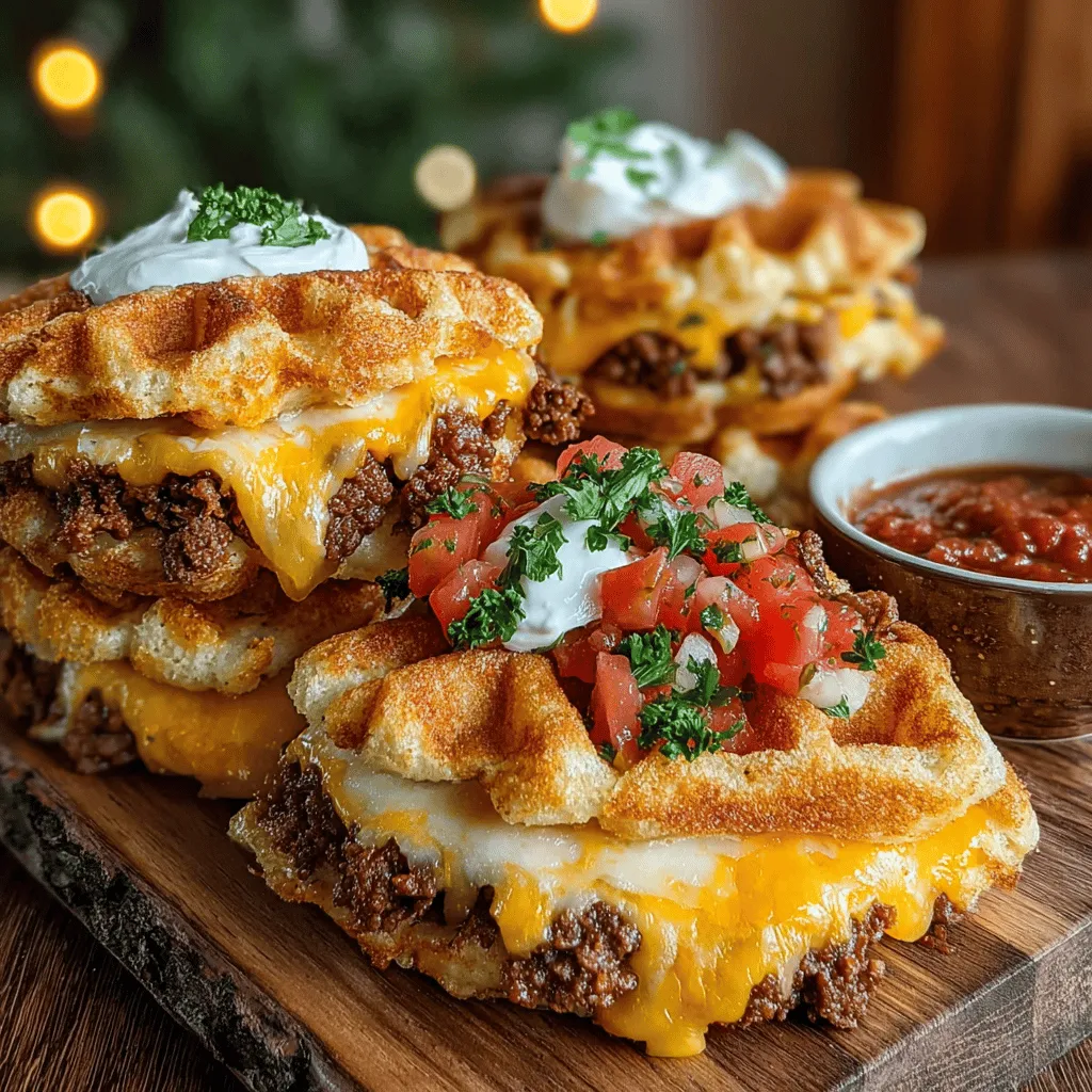 In the ever-evolving landscape of culinary creativity, fusion recipes have emerged as a delightful way to blend traditional flavors with innovative techniques. One standout example of this trend is the Mini Taco Waffle Sandwiches. This unique dish combines the beloved attributes of tacos—savory fillings and vibrant toppings—with the crispy, comforting texture of waffles. As a result, Mini Taco Waffle Sandwiches offer a playful twist that is perfect for any meal of the day, whether it’s a cozy breakfast, a casual lunch, or a fun family dinner.