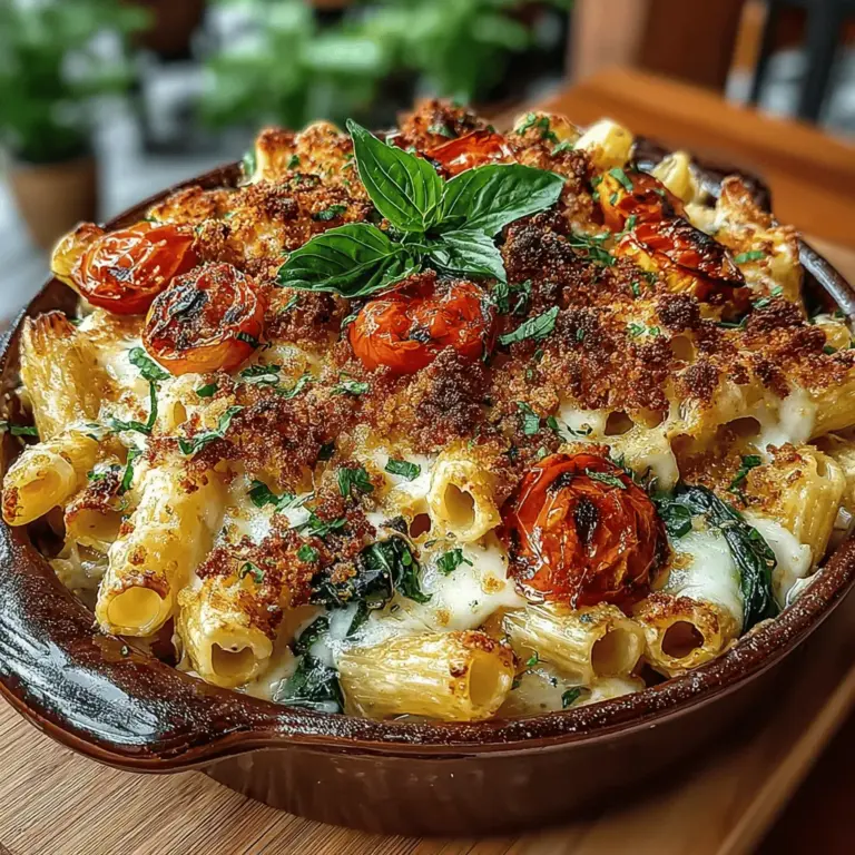 When summer rolls around, the kitchen transforms into a haven of vibrant flavors and fresh ingredients. One dish that perfectly embodies this seasonal spirit is the Peachy Dream Pasta Bake. This delightful recipe brings together the sweetness of ripe peaches, the earthiness of fresh spinach, and a medley of creamy cheeses, creating a comforting meal that is sure to become a family favorite.