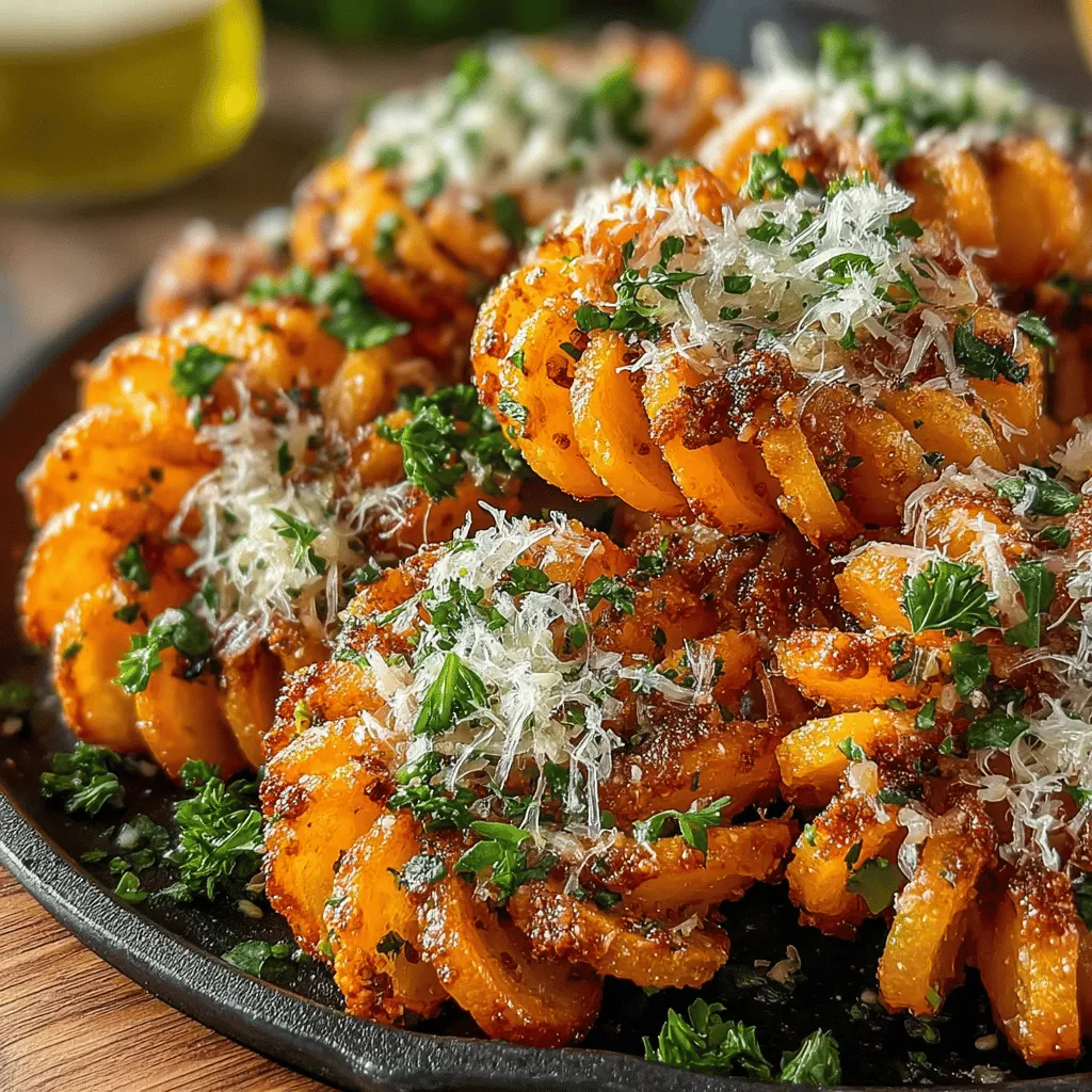 In the world of culinary delights, few dishes manage to capture both the eye and the palate quite like Garlic Parmesan Sweet Potato Spirals. This innovative recipe takes the humble sweet potato and transforms it into a visually striking and flavor-packed dish that is sure to elevate any meal. With its enticing aroma of roasted garlic and the savory, nutty notes of Parmesan cheese, this dish is not just a treat for the taste buds; it also delights the senses with its appealing spiral shape.